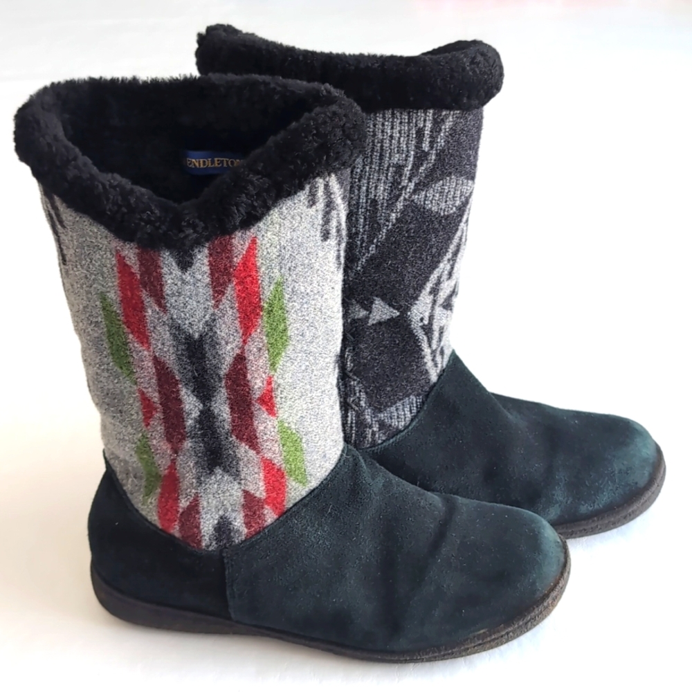 Pendleton Southwest Wool & Suede Slip On Boots Women's Size 9